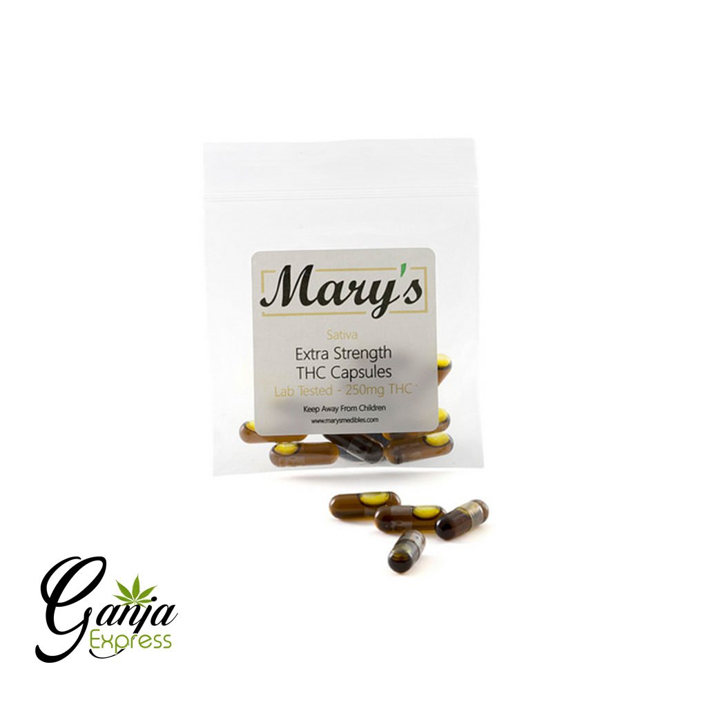 THC Capsules (250mg, Sativa) – 12 Capsules
