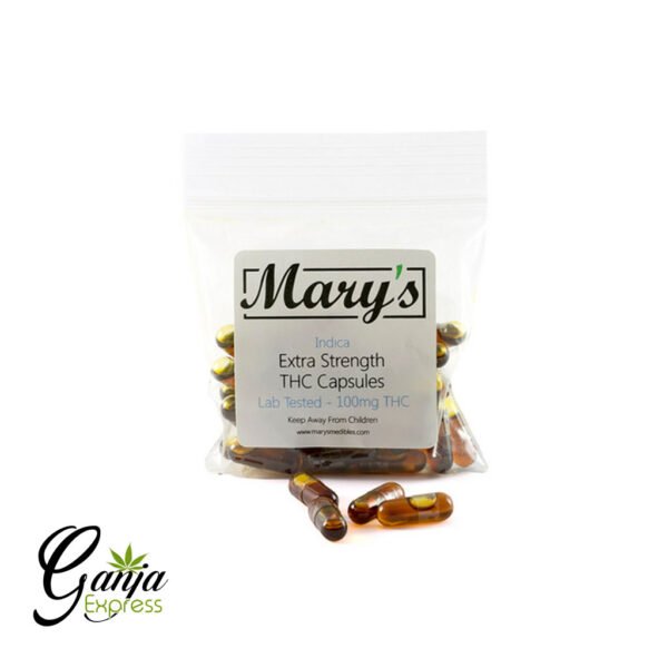 Mary’s THC Capsules (100mg, Indica) – 20 Capsules