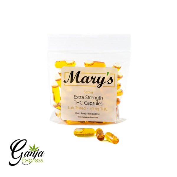 Mary’s THC Capsules (50mg, Sativa) – 30 Capsules