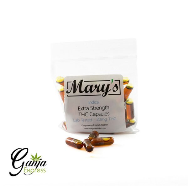 Mary’s THC Capsules (20mg, Indica) – 40 Capsules