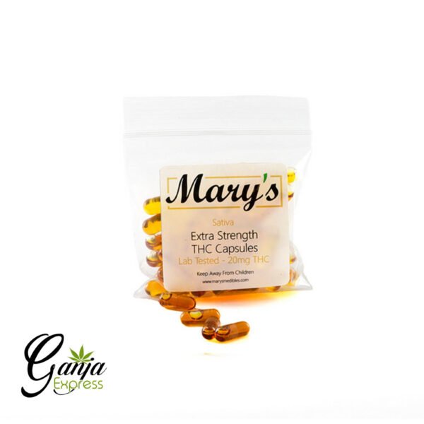 Mary’s THC Capsules (20mg, Sativa) – 40 Capsules