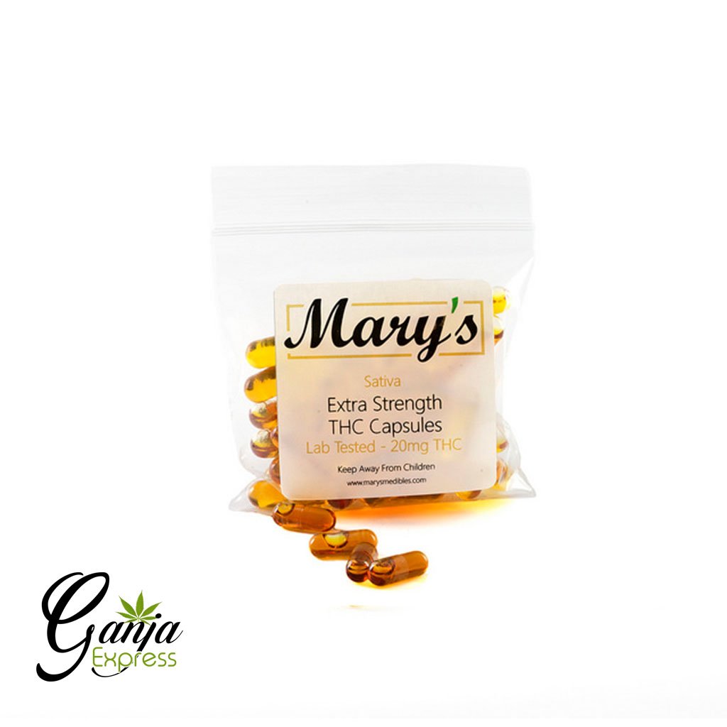 Mary’s THC Capsules (20mg, Sativa) – 40 Capsules