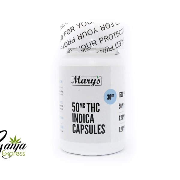 Mary’s THC Capsules (50mg, Indica) – 30 Capsules