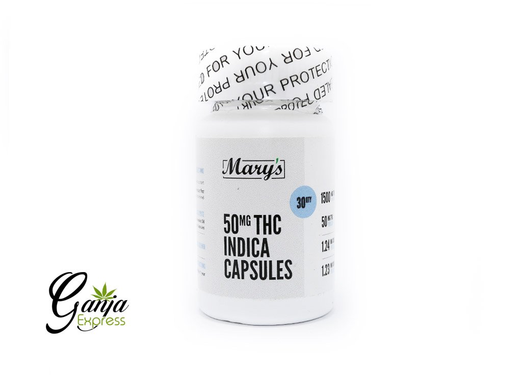 Mary’s THC Capsules (50mg, Indica) – 30 Capsules