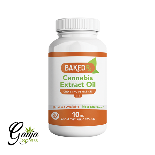 CBD & THC Extract in MCT Oil (1:1 – 10mg) – 20 Capsules