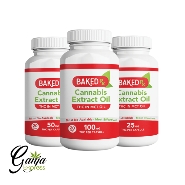THC Extract in MCT Oil (100mg) – 20 Capsules